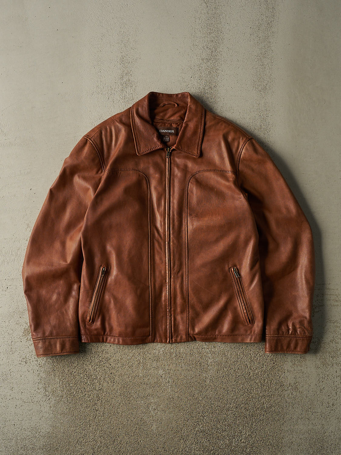 Vintage Y2K Brown Danier Soft Leather Jacket (L/XL)