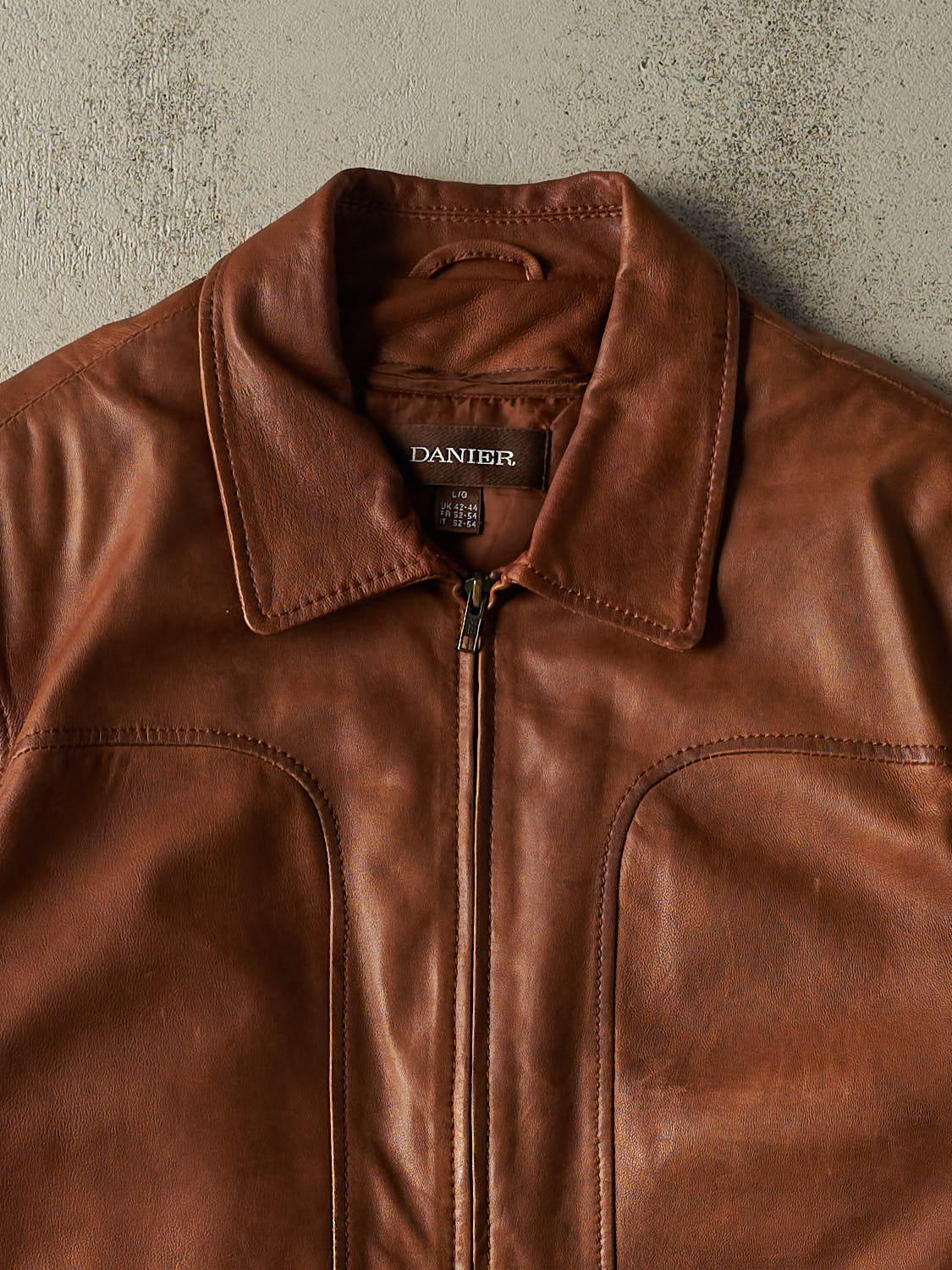 Vintage Y2K Brown Danier Soft Leather Jacket (L/XL)