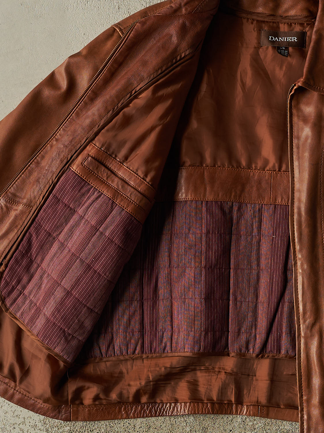 Vintage Y2K Brown Danier Soft Leather Jacket (L/XL)