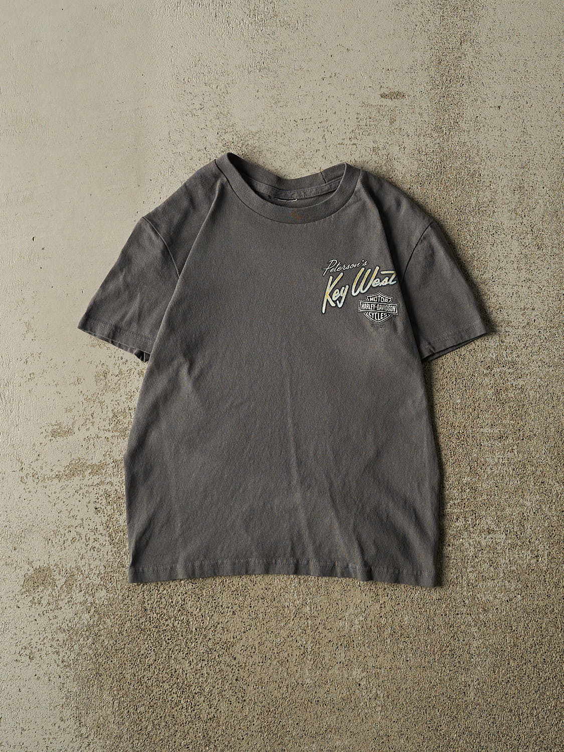 Vintage Y2K Grey Harley Davidson Key West Florida Tee (XXXS/XXS)
