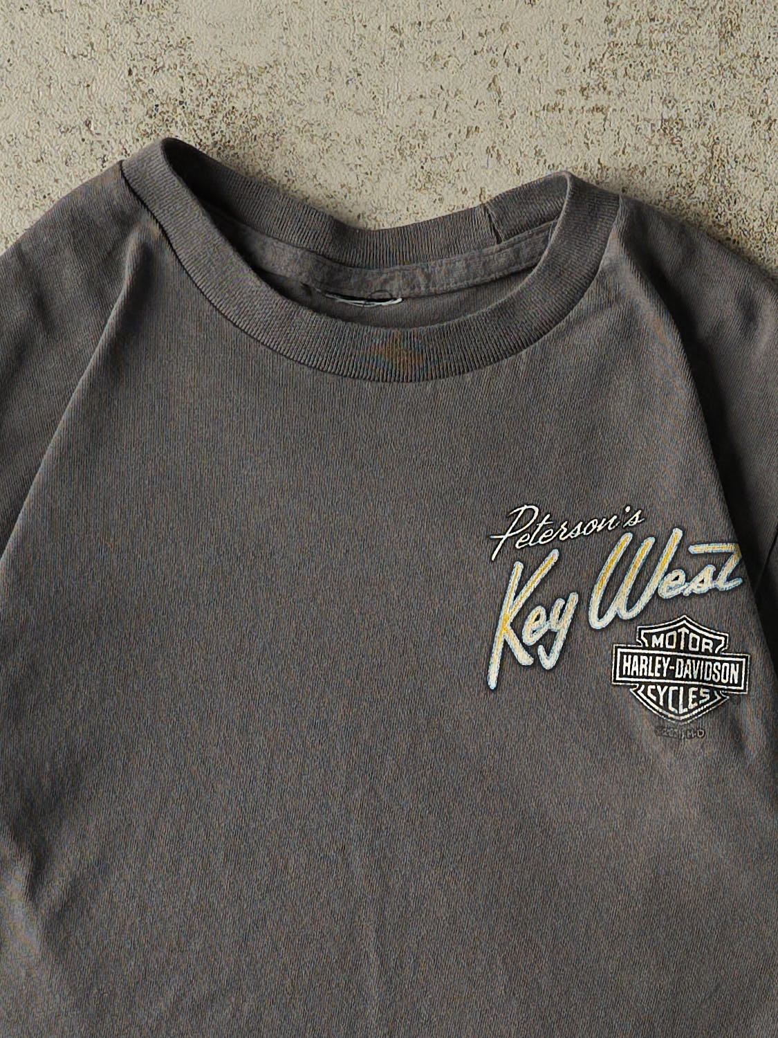 Vintage Y2K Grey Harley Davidson Key West Florida Tee (XXXS/XXS)