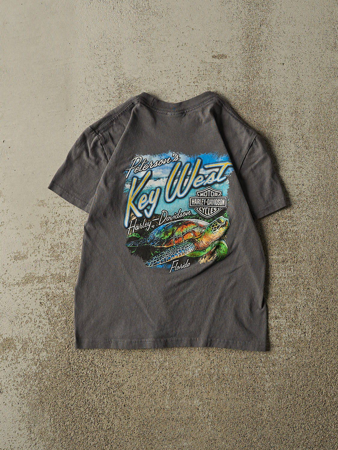 Vintage Y2K Grey Harley Davidson Key West Florida Tee (XXXS/XXS)
