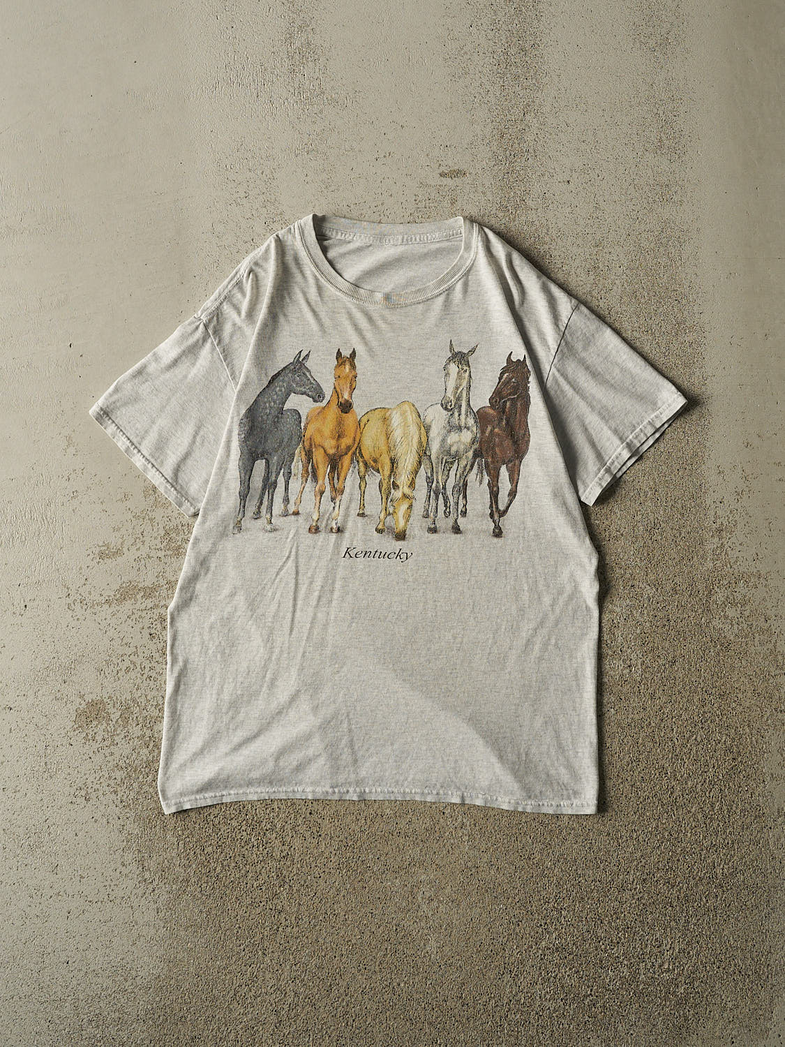 Vintage 90s Grey Kentucky Horse Tee (M/L)