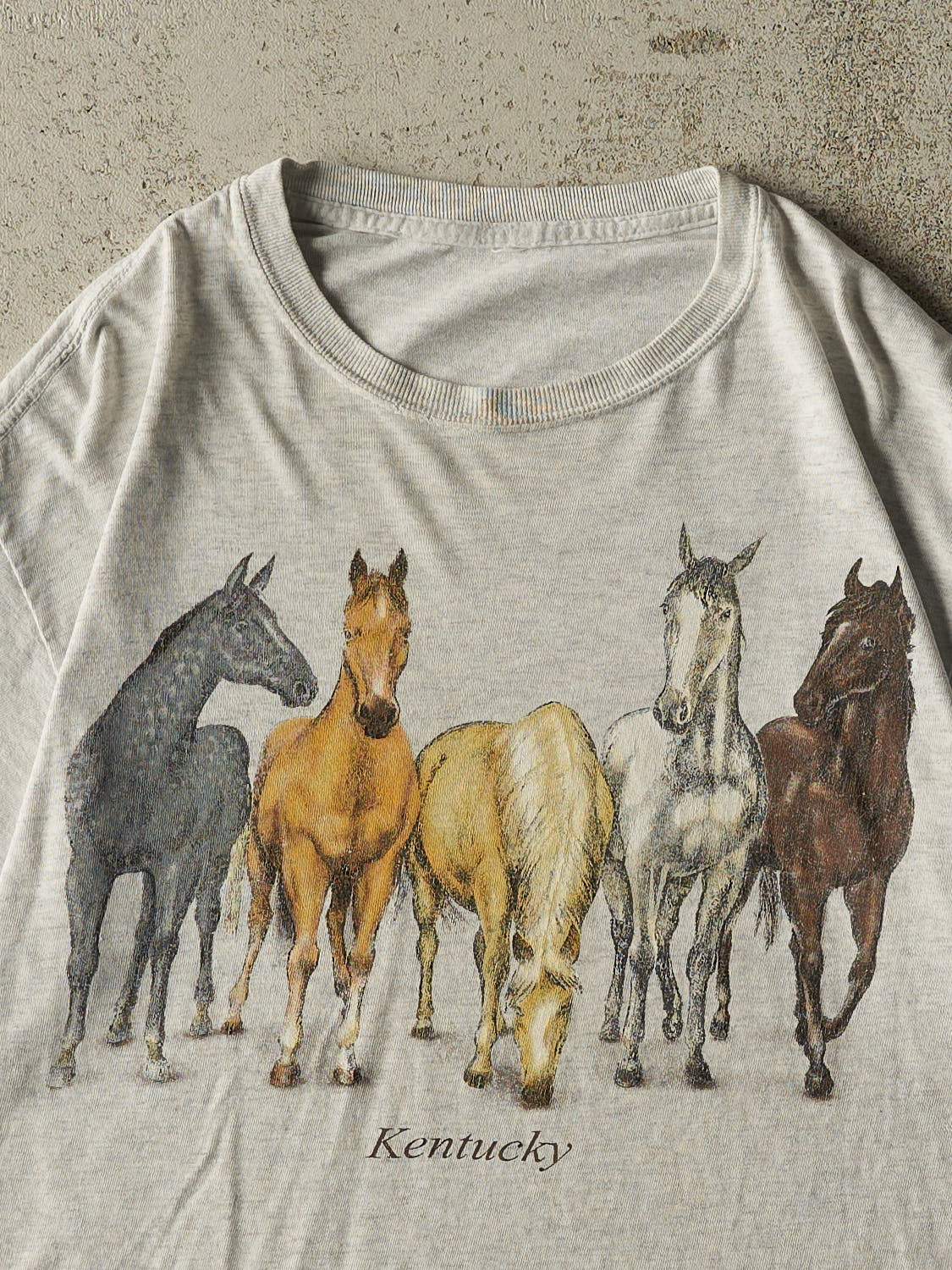 Vintage 90s Grey Kentucky Horse Tee (M/L)