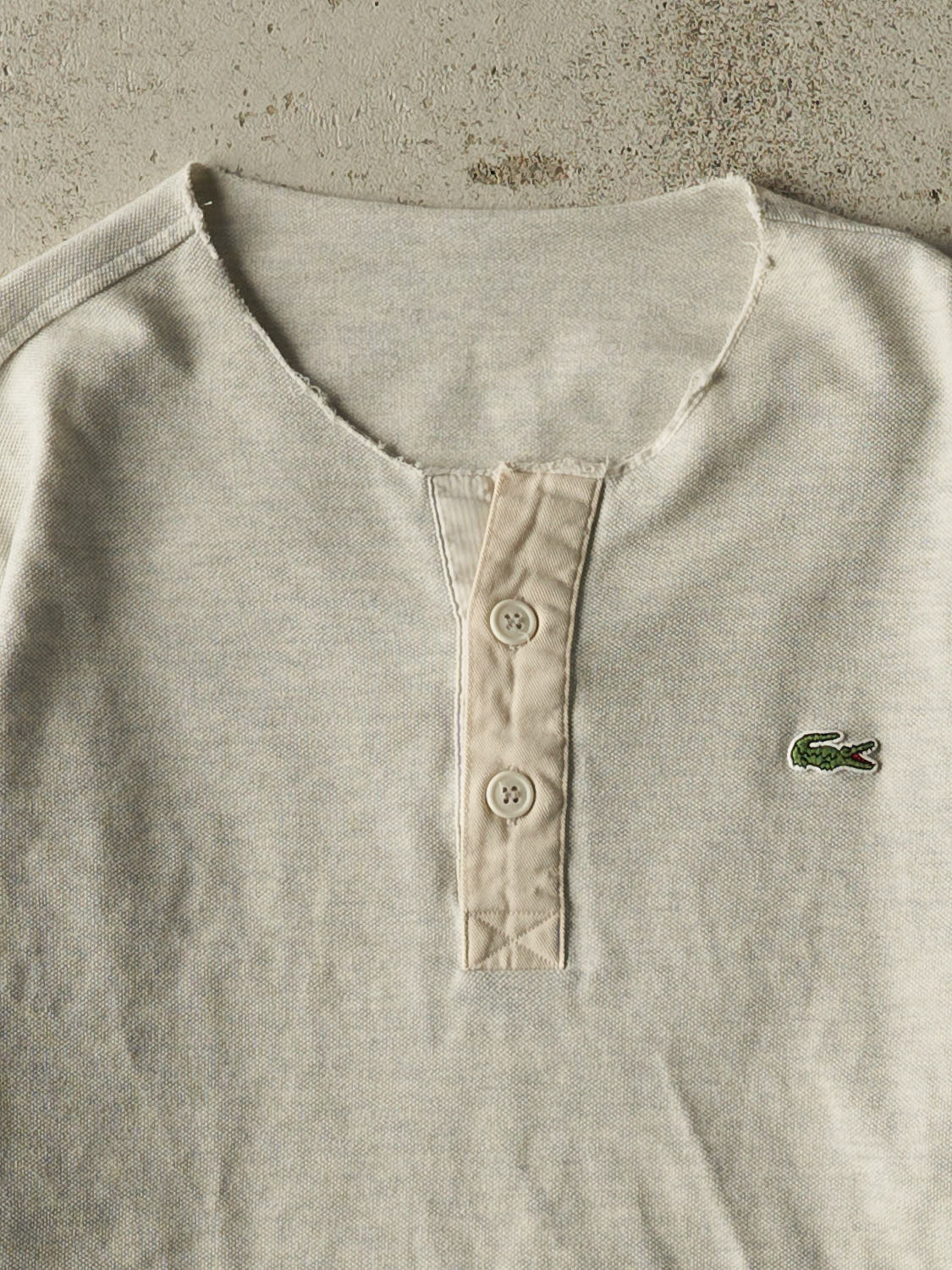 Vintage Y2K Grey Lacoste Paris Quarter Button Long Sleeve (M/L)