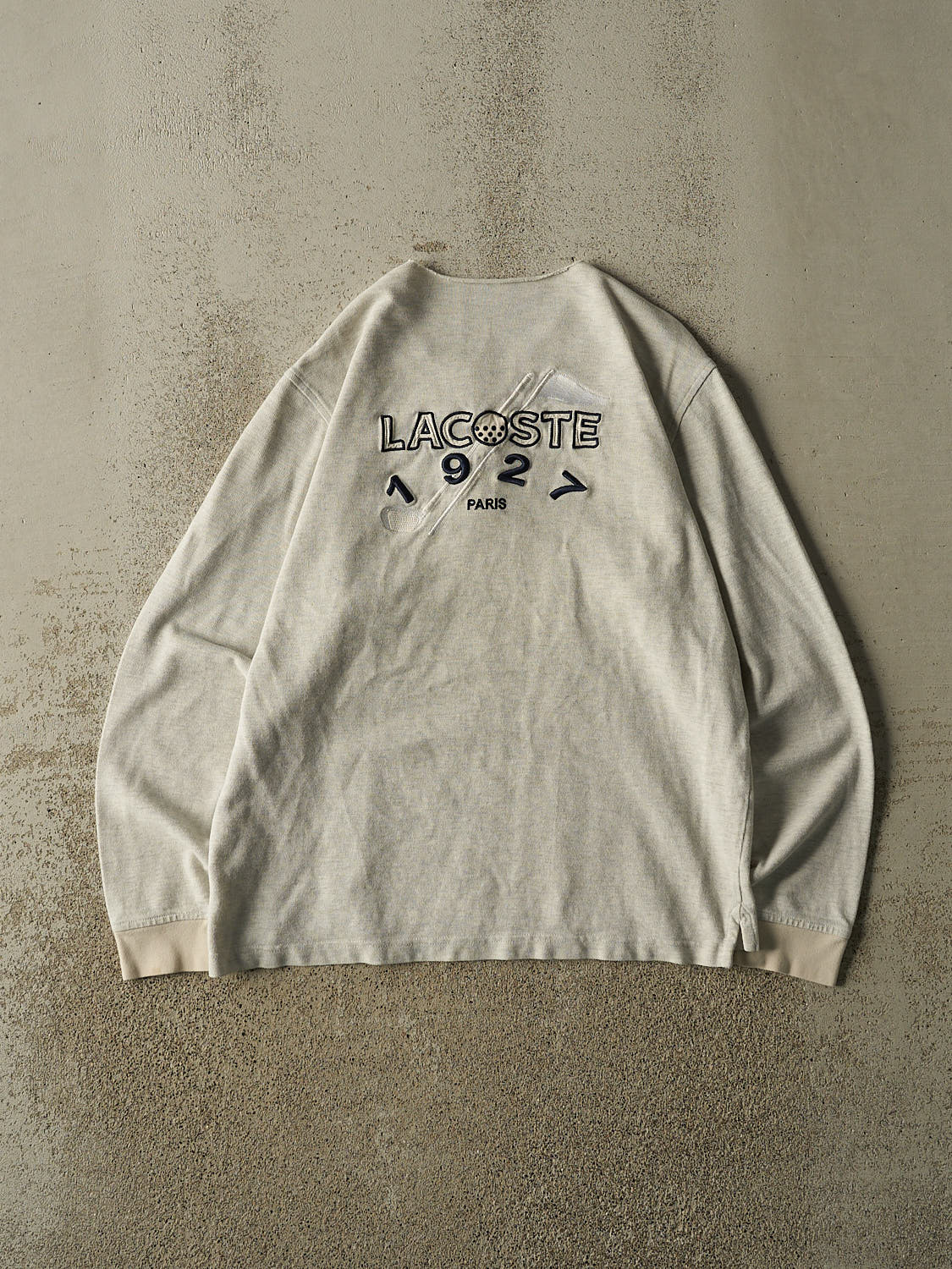 Vintage Y2K Grey Lacoste Paris Quarter Button Long Sleeve (M/L)