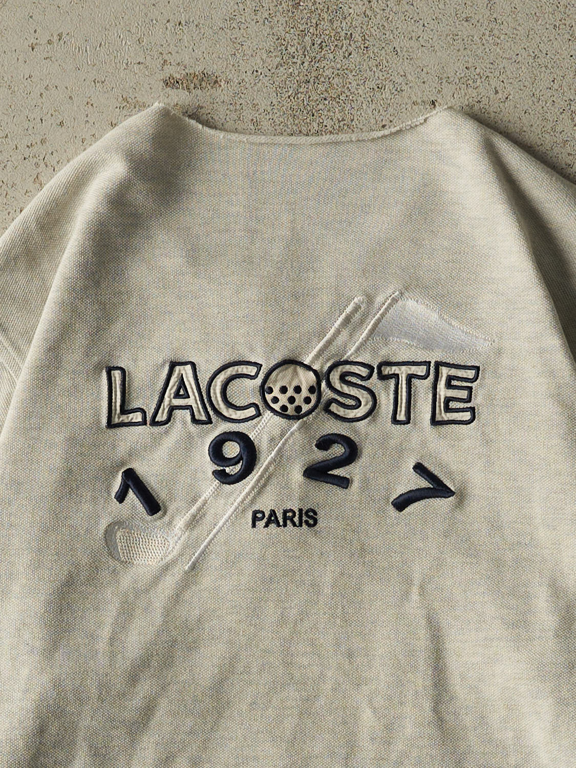 Vintage Y2K Grey Lacoste Paris Quarter Button Long Sleeve (M/L)