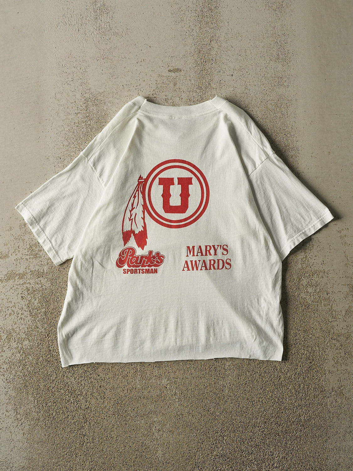 Vintage 00' White UHSTCA Track & Field Invitational Cropped Tee (S/M)