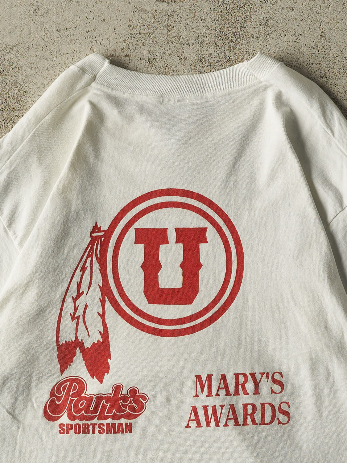 Vintage 00' White UHSTCA Track & Field Invitational Cropped Tee (S/M)