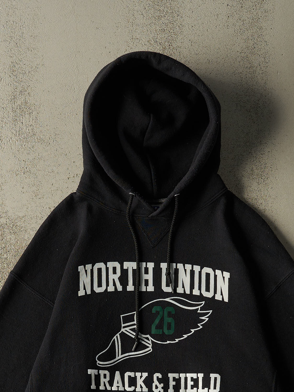 Vintage Y2K Black Russell Athletic North Union Track & Field Hoodie (L)
