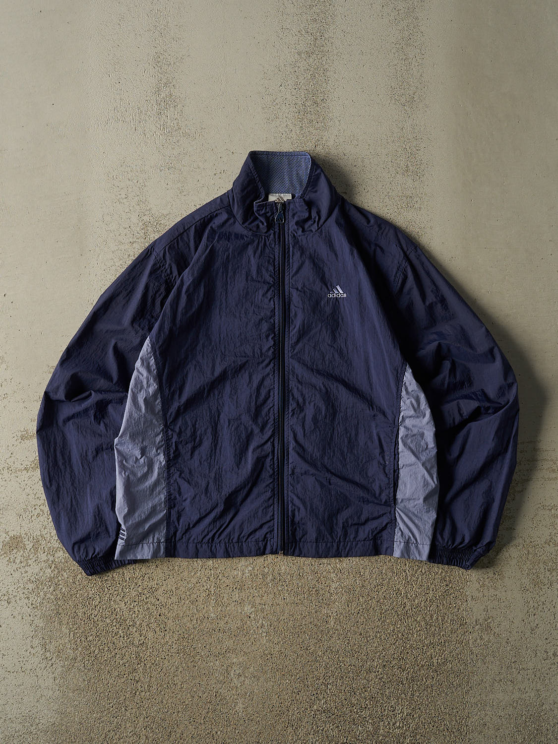 Vintage Y2K Navy Blue Adidas Windbreaker Jacket (S/M)