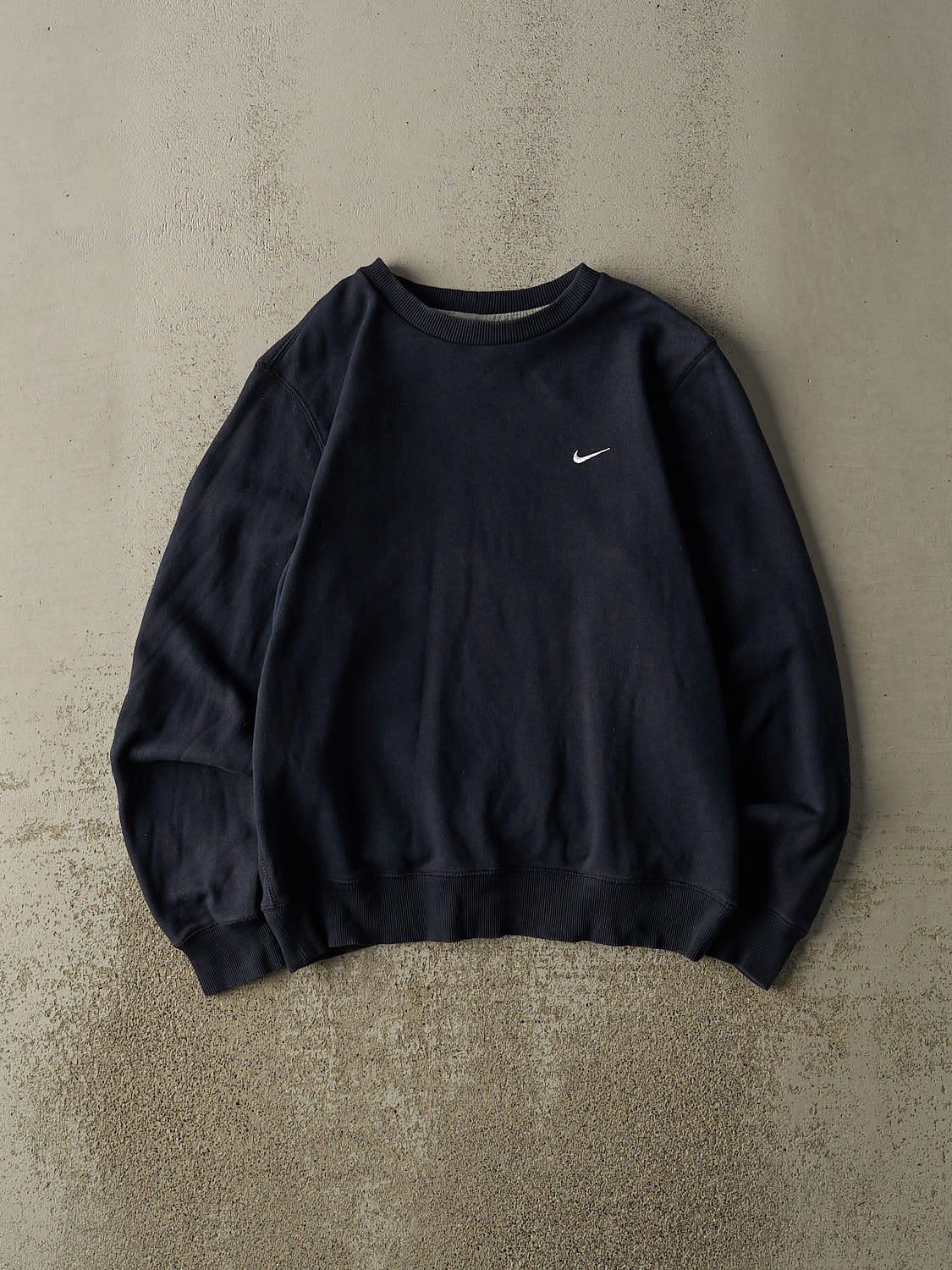 Vintage Y2K Navy Blue Nike Embroidered Swoosh Crewneck (S/M)