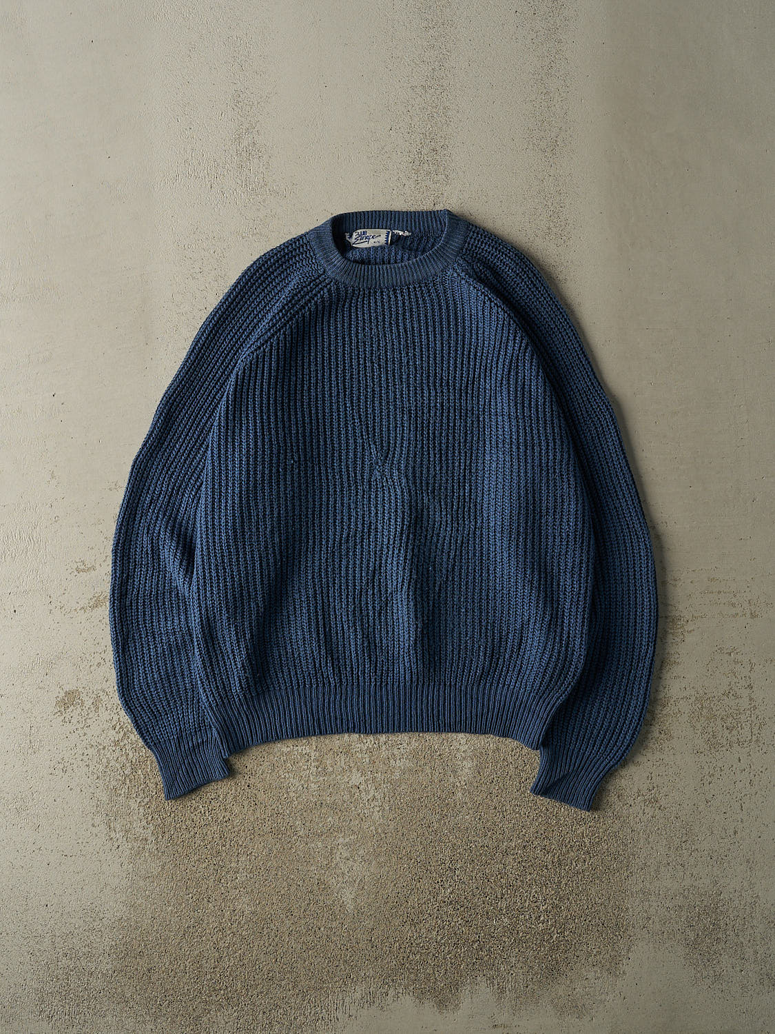 Vintage 80s Blue Fisherman Knit (XL)