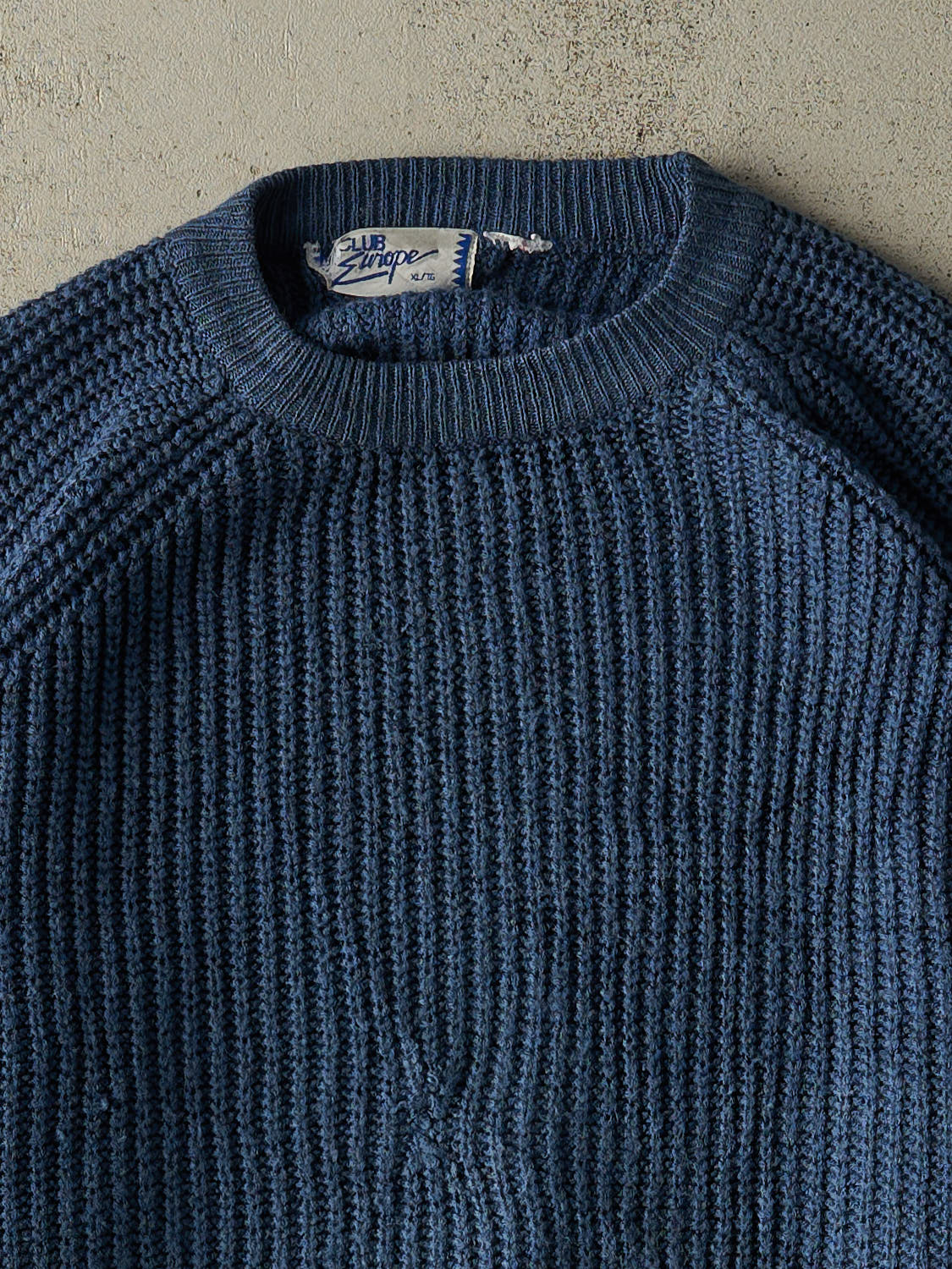 Vintage 80s Blue Fisherman Knit (XL)