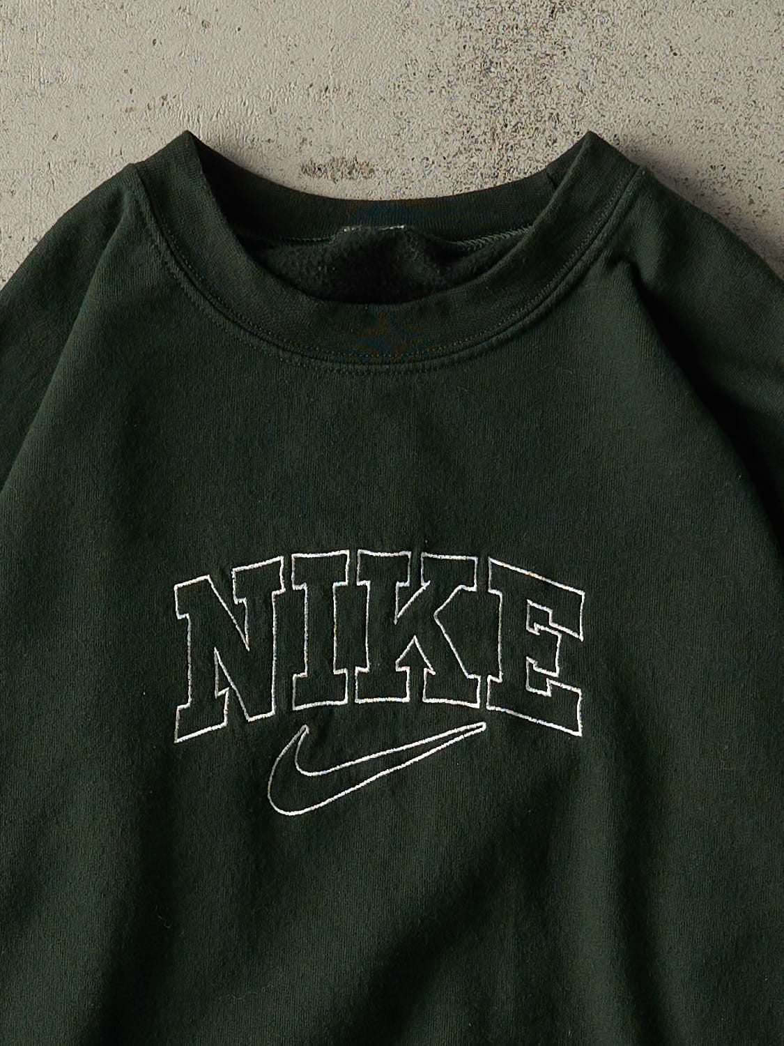 Vintage 90s Green Nike Bootleg Embroidered Crewneck (S)