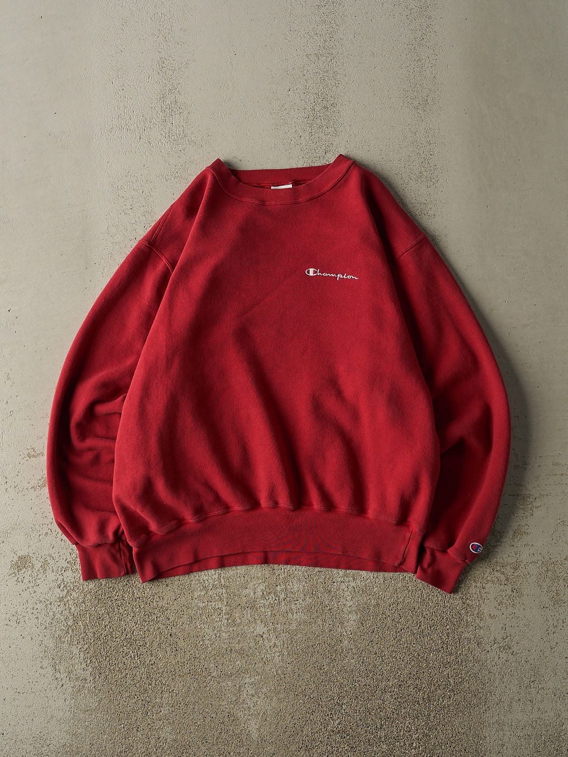 Vintage 90s Red Champion Embroidered Crewneck (L/XL)
