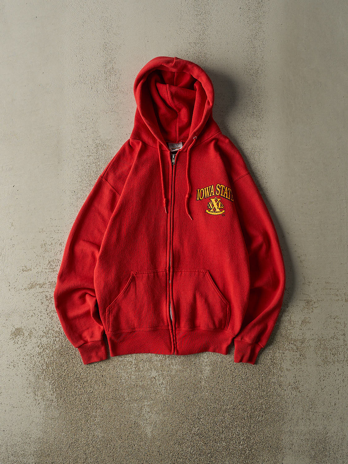 Vintage 90s Red Iowa State Zip Up Hoodie (XS/S)