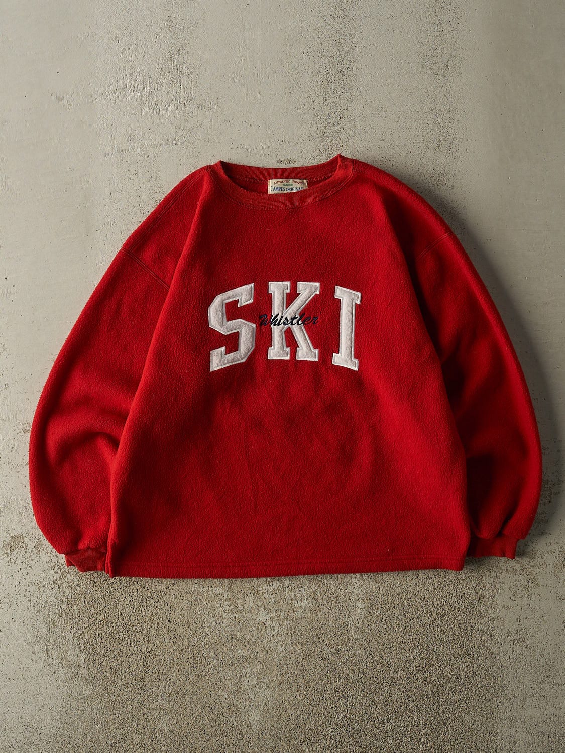 Vintage Y2K Red Whistler Ski Embroidered Fleece (M)