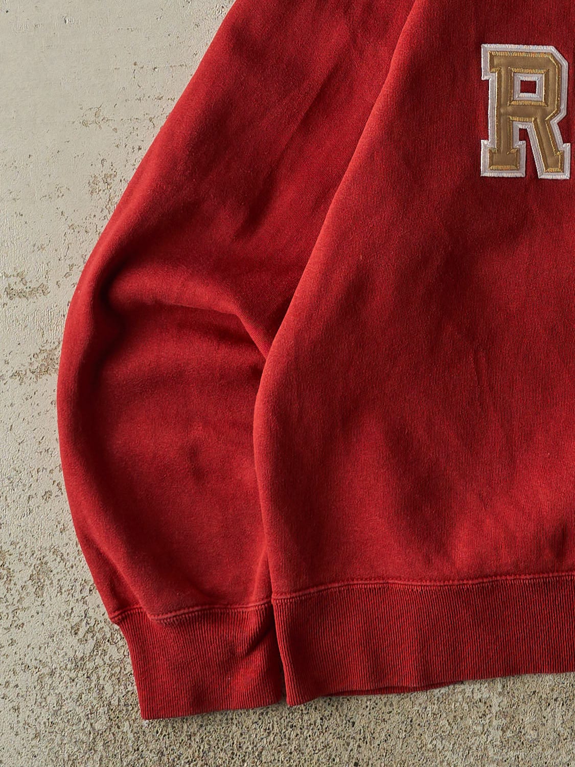 Vintage Y2K Burgundy Roots Embroidered Quarter Zip (M/L)