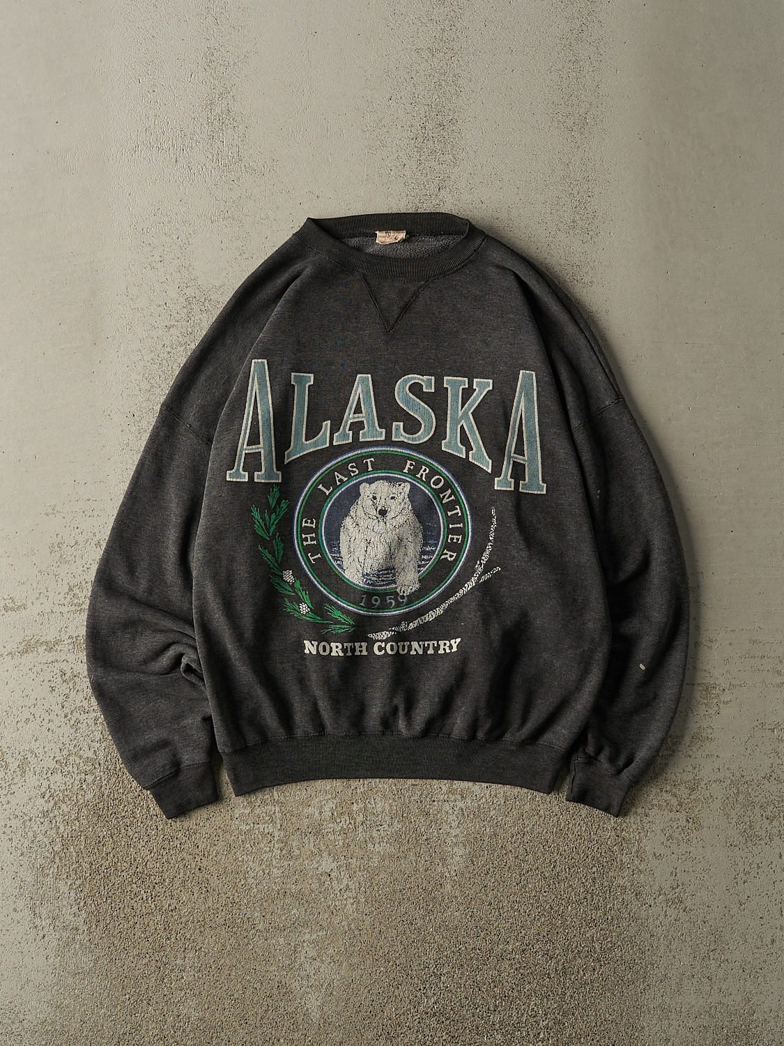 Vintage 80s Charcoal Grey Alaska Crewneck (M/L)