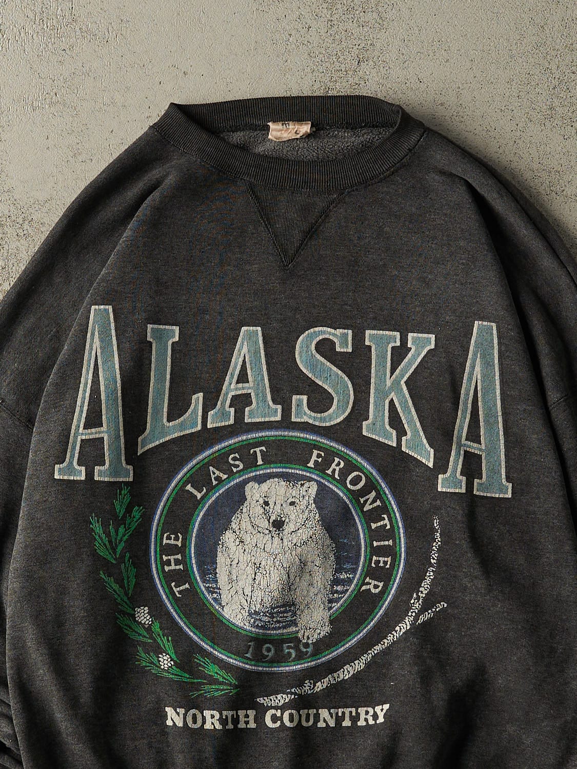 Vintage 80s Charcoal Grey Alaska Crewneck (M/L)