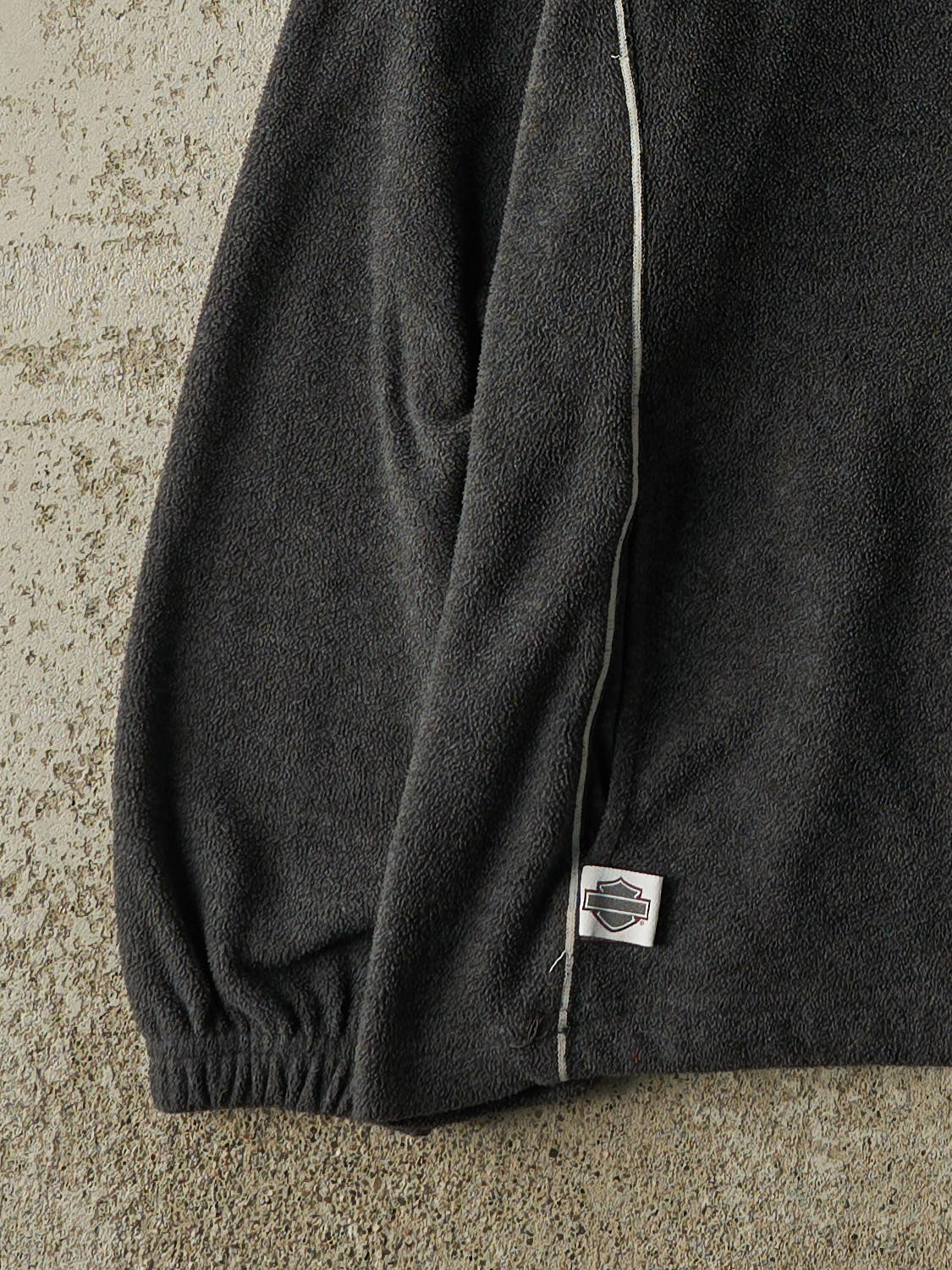 Vintage Y2K Charcoal Grey Harley Davidson Kitchener Quarter Zip Fleece (S/M)