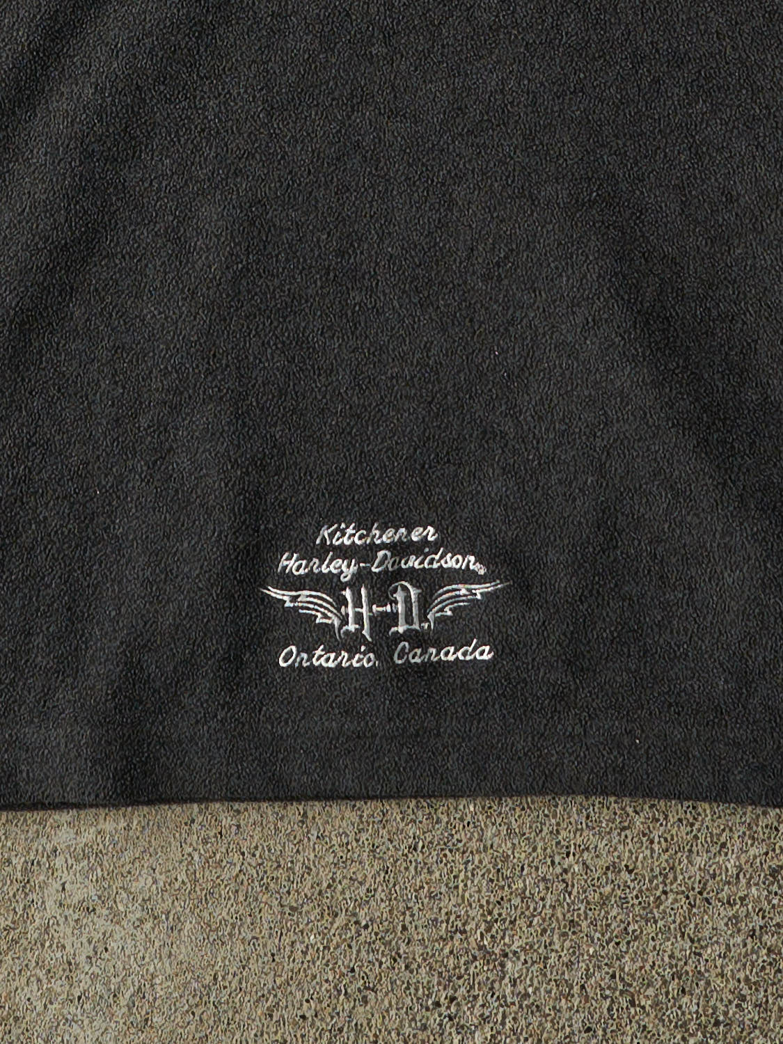 Vintage Y2K Charcoal Grey Harley Davidson Kitchener Quarter Zip Fleece (S/M)