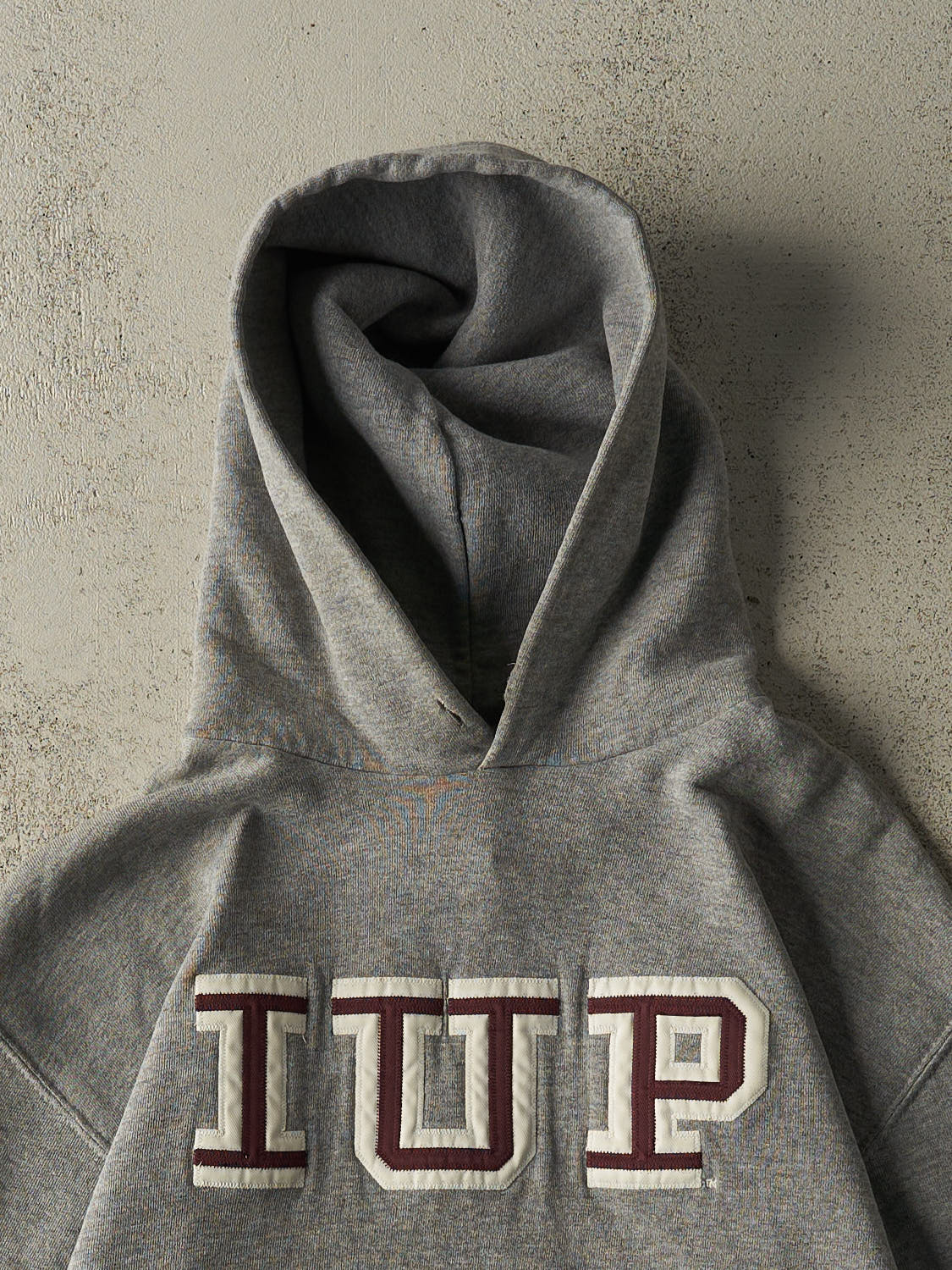 Vintage 90s Grey Russell Athletic IUP Embroidered Hoodie (XS/S)