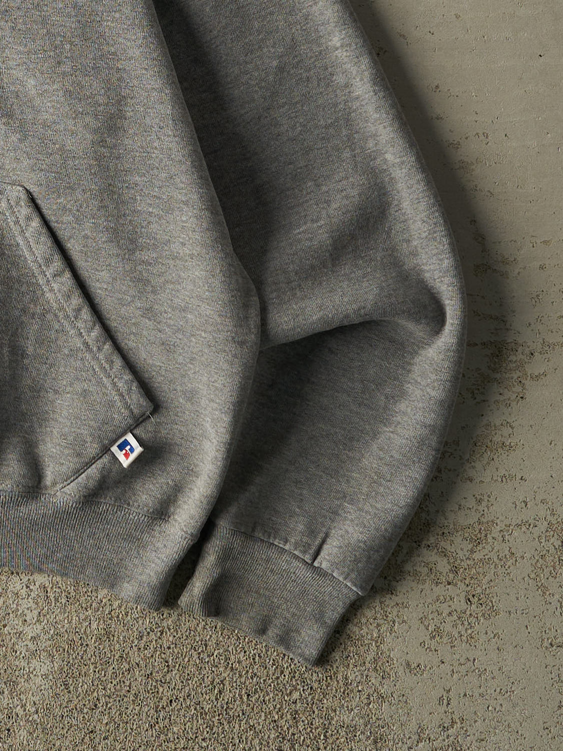 Vintage 90s Grey Russell Athletic IUP Embroidered Hoodie (XS/S)