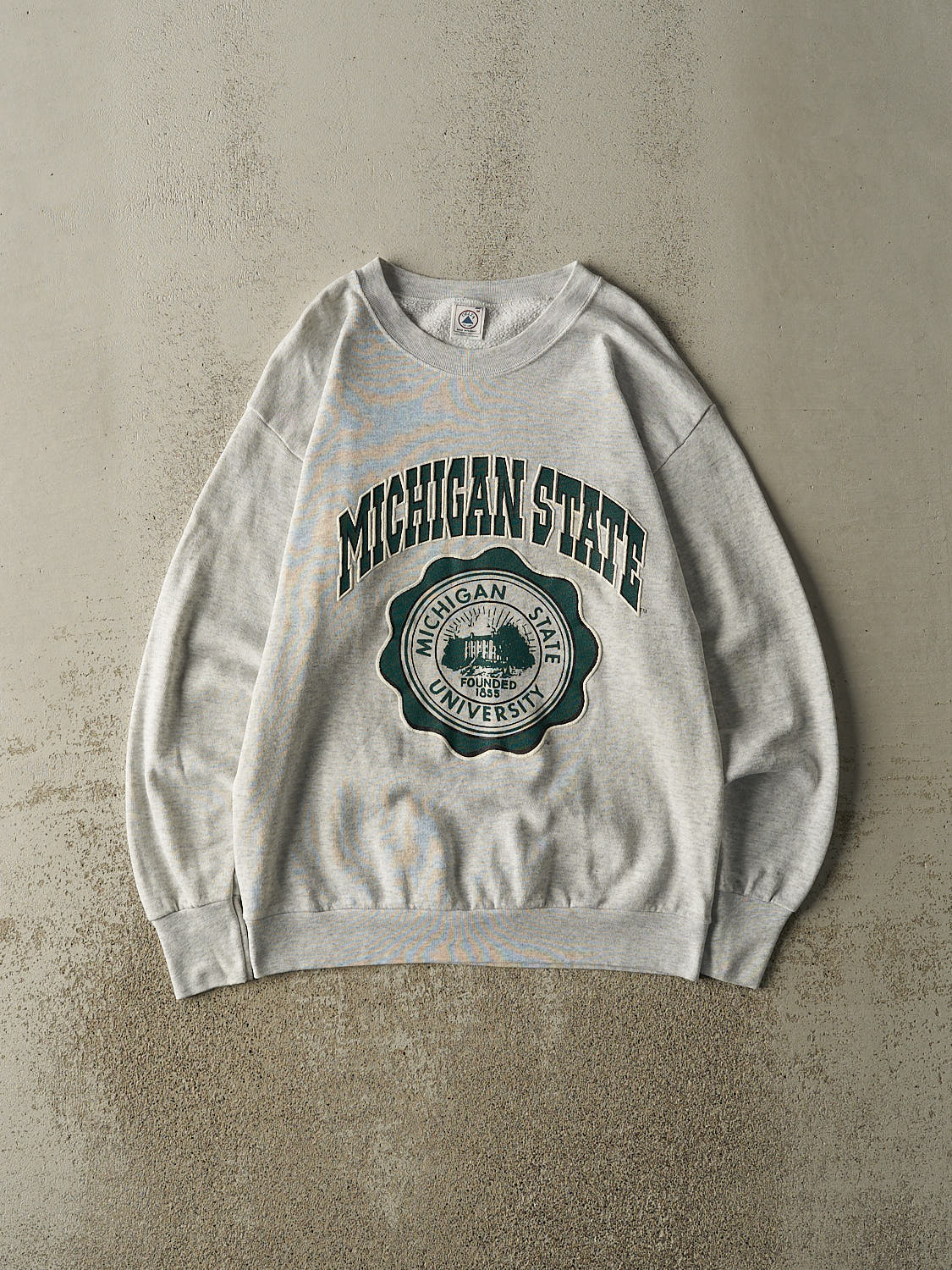 Vintage 90s Heather Grey Michigan State University Crewneck (M/L)