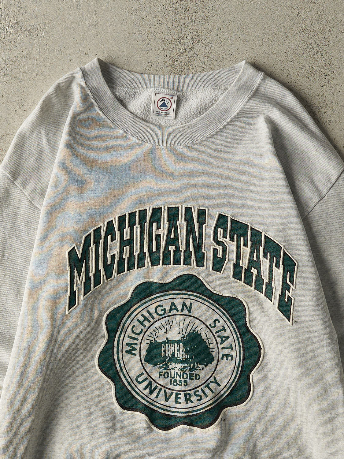 Vintage 90s Heather Grey Michigan State University Crewneck (M/L)