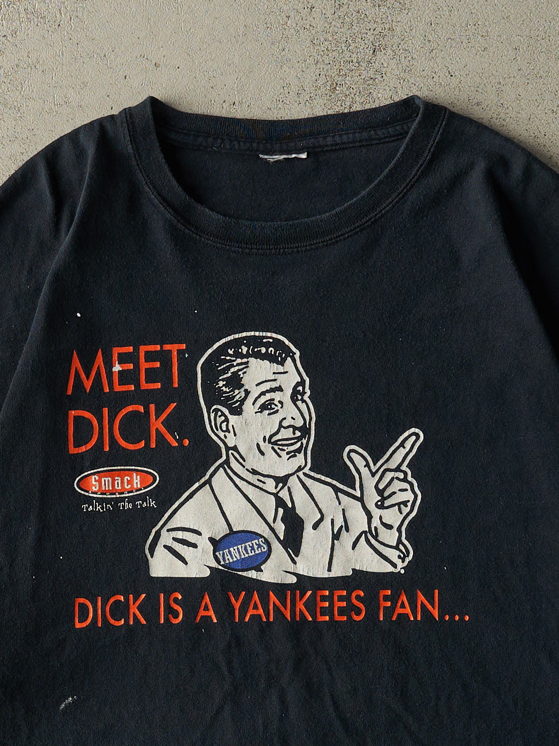 Vintage Y2K Faded Black "Don't Be A Dick" Slogan Tee (XL/XXL)