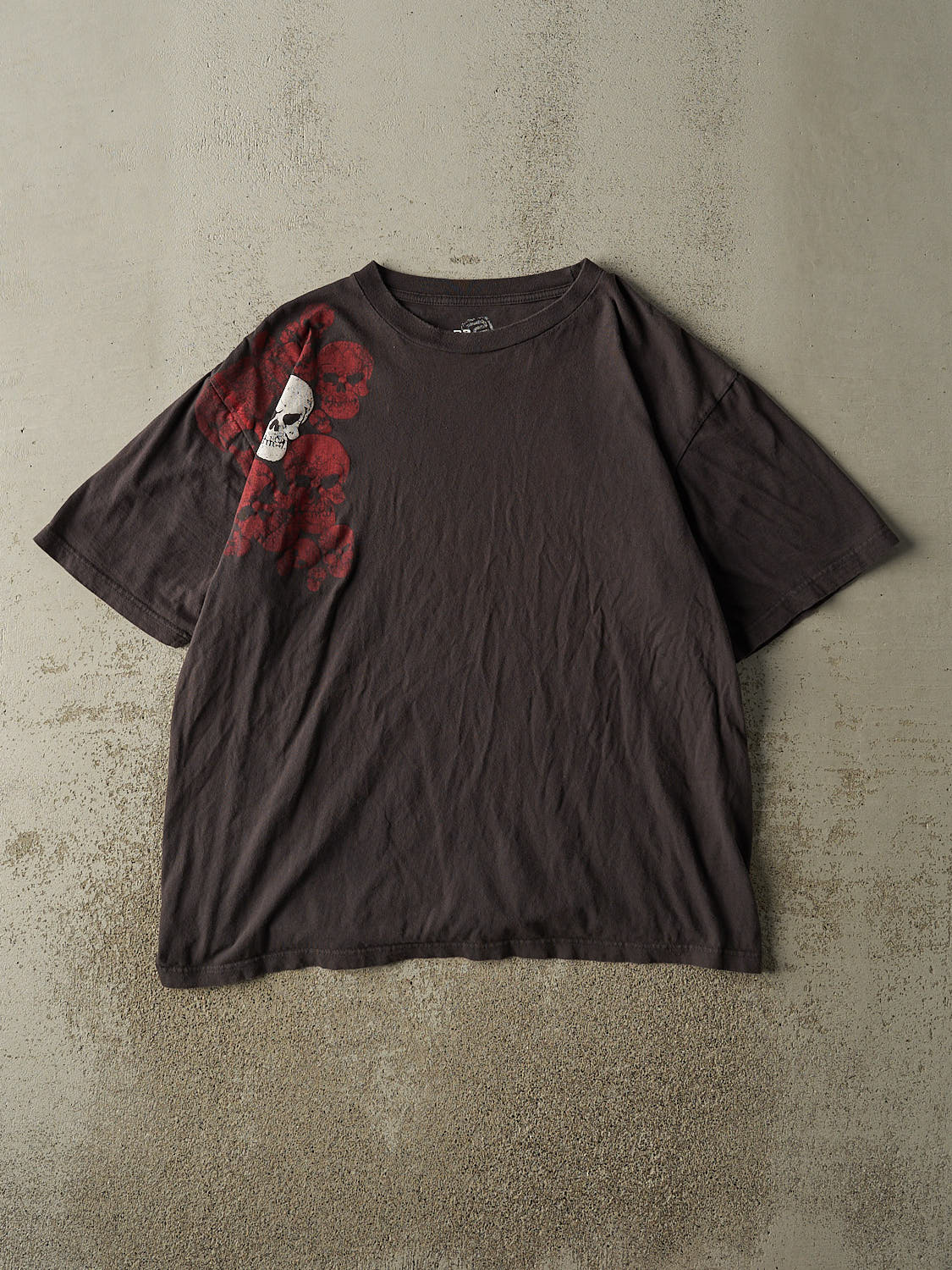Vintage Y2K Faded Black Randy River Skull Tee (XL)