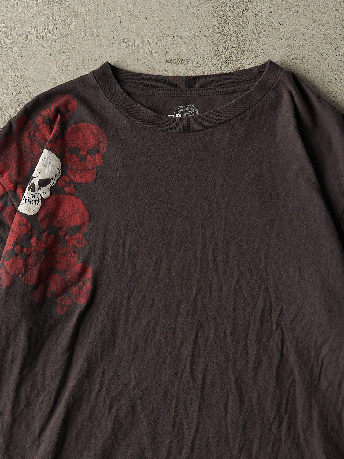 Vintage Y2K Faded Black Randy River Skull Tee (XL)