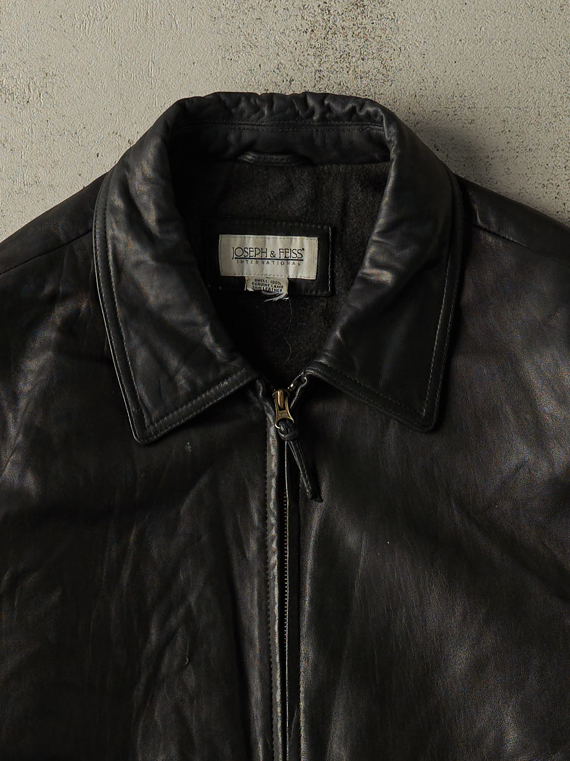 Vintage 90s Black Lambskin Leather Bomber Jacket (M/L)