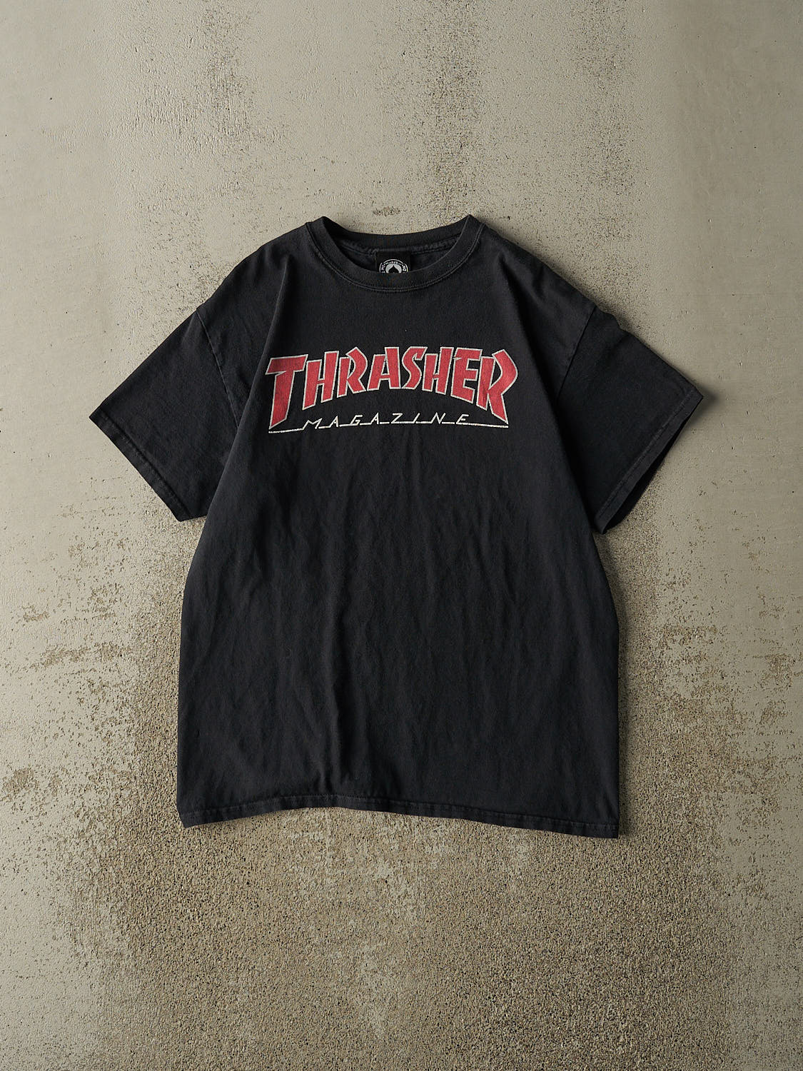 Vintage Y2K Black Thrasher Tee (S/M)