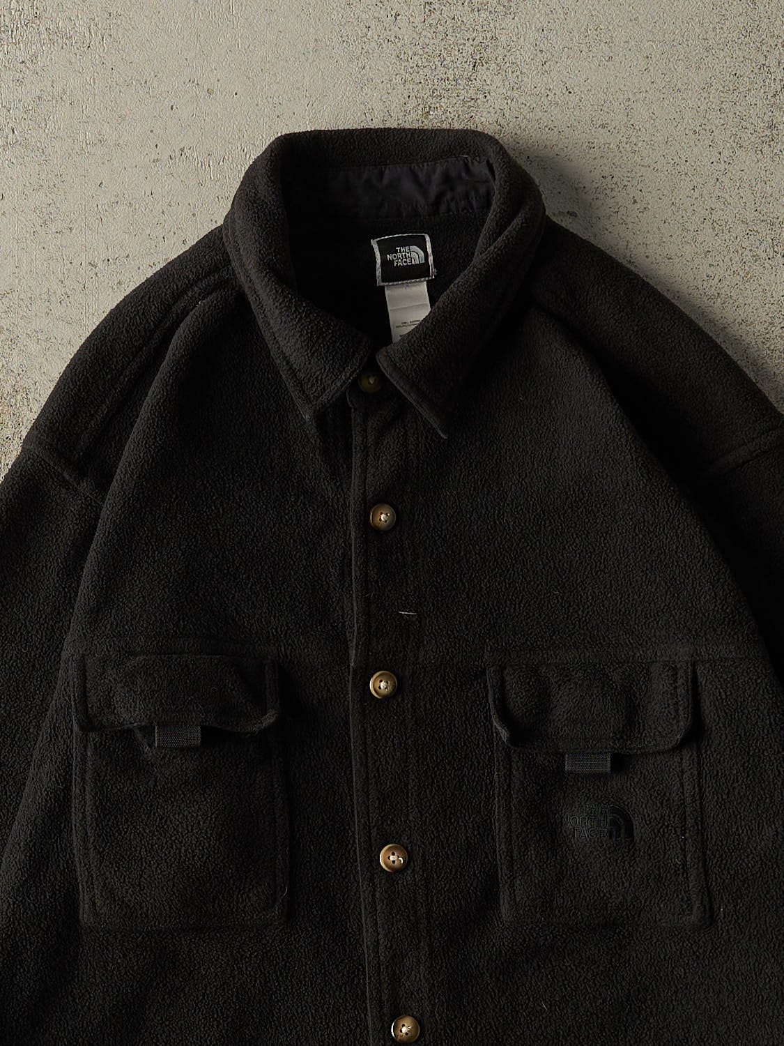 Vintage Y2K Black The North Face Button Up Fleece (M)