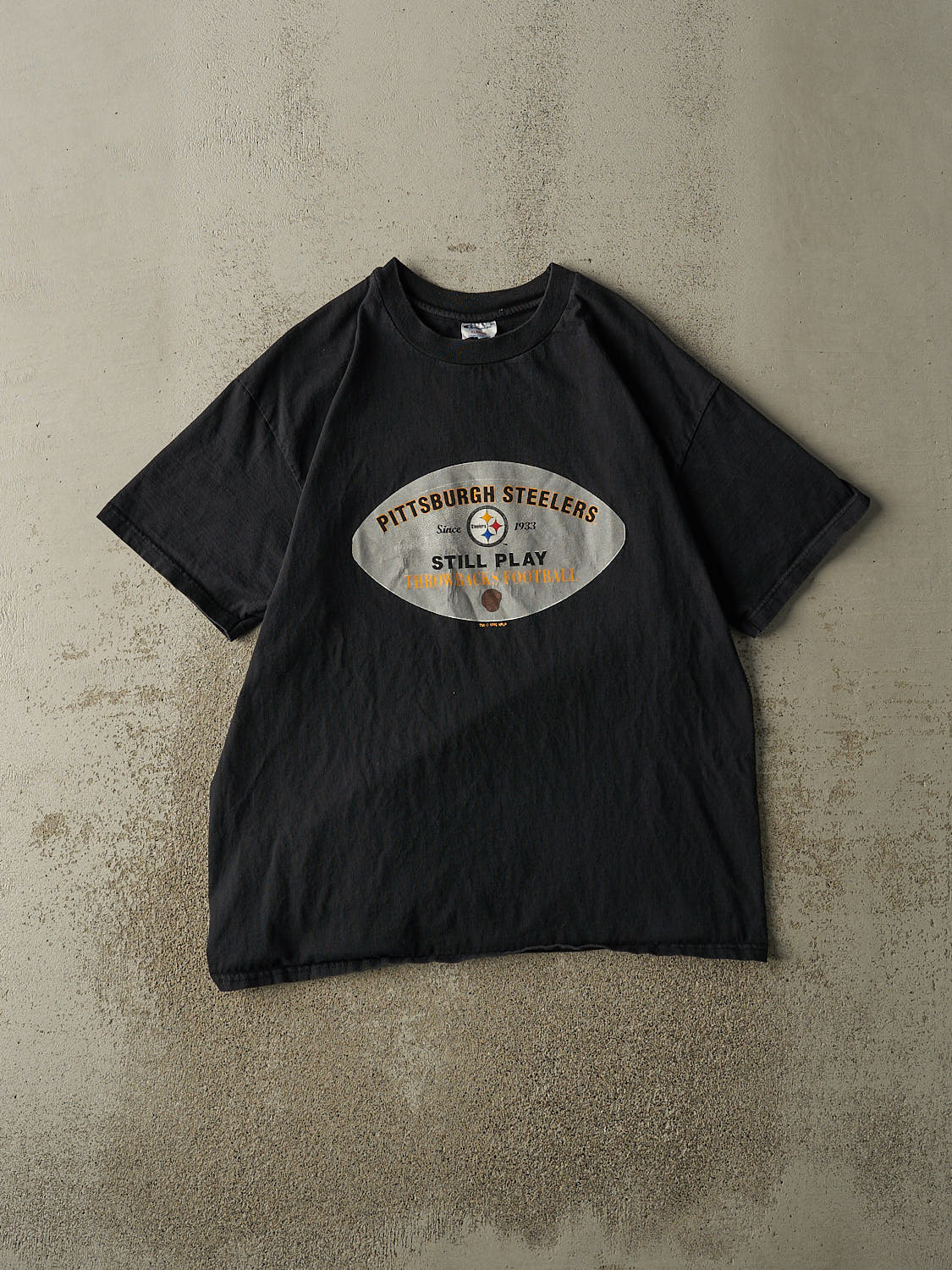 Vintage 96' Black Champion Pittsburgh Steelers Tee (L/XL)