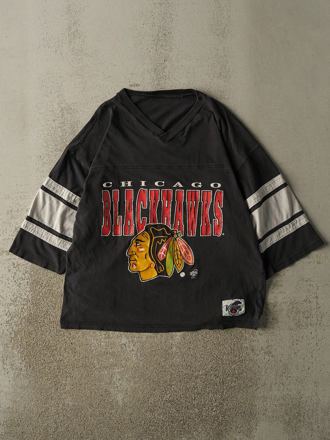 Vintage 90s Black Chicago Blackhawks Long Sleeve (L/XL)