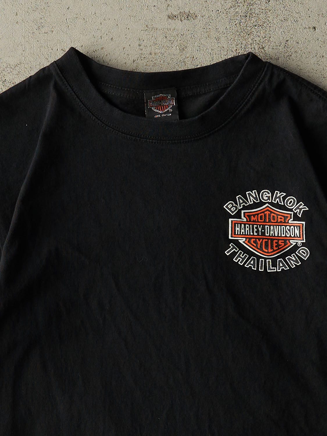Vintage Y2K Black Harley Davidson Thailand Tee (S/M)