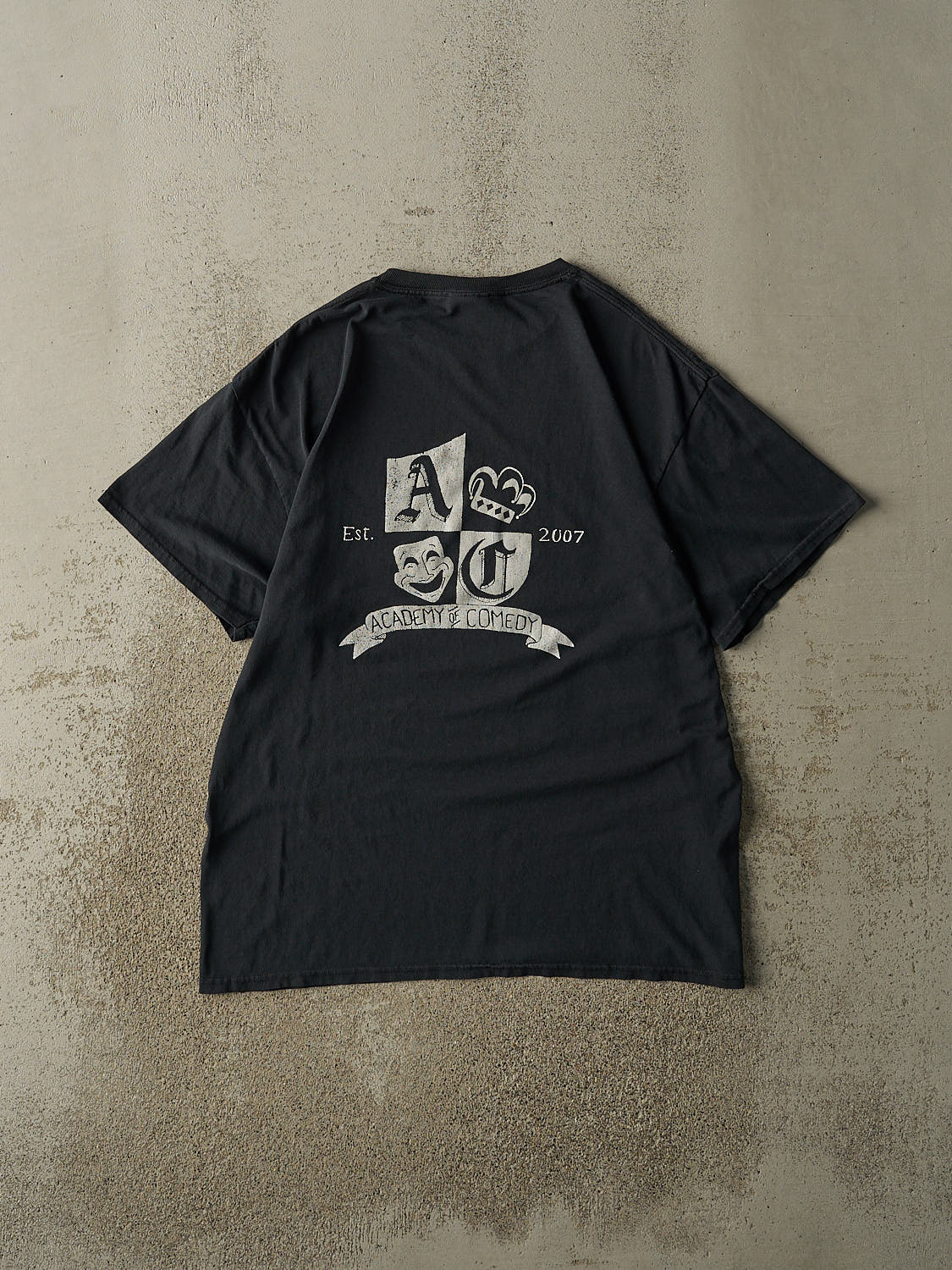 Vintage 07' Faded Black "Got Laughter?" Slogan Tee (L)