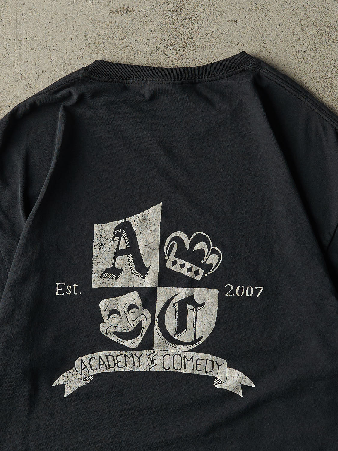 Vintage 07' Faded Black "Got Laughter?" Slogan Tee (L)