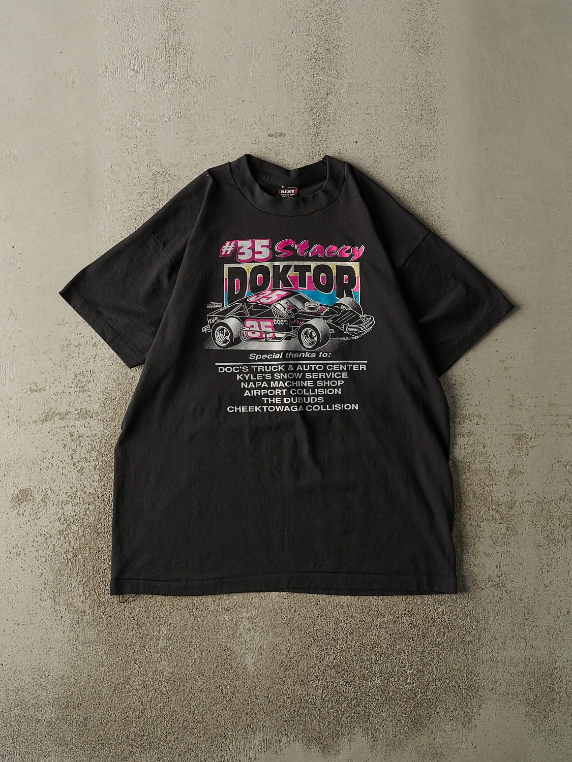Vintage 90s Black Stacey Doktor Racing Tee (L/XL)