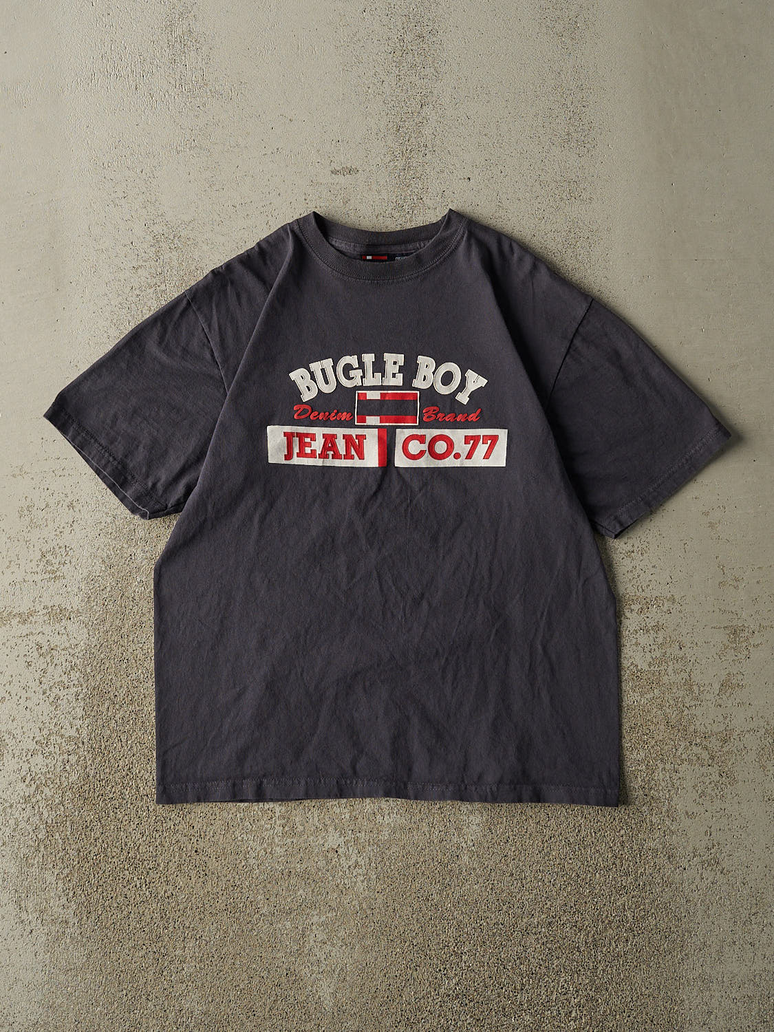 Vintage Y2K Navy Blue Bugle Boy Tee (S/M)