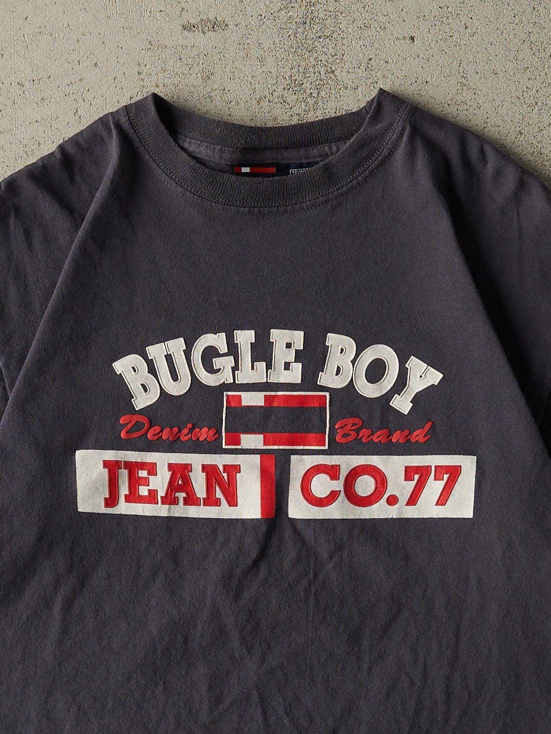 Vintage Y2K Navy Blue Bugle Boy Tee (S/M)