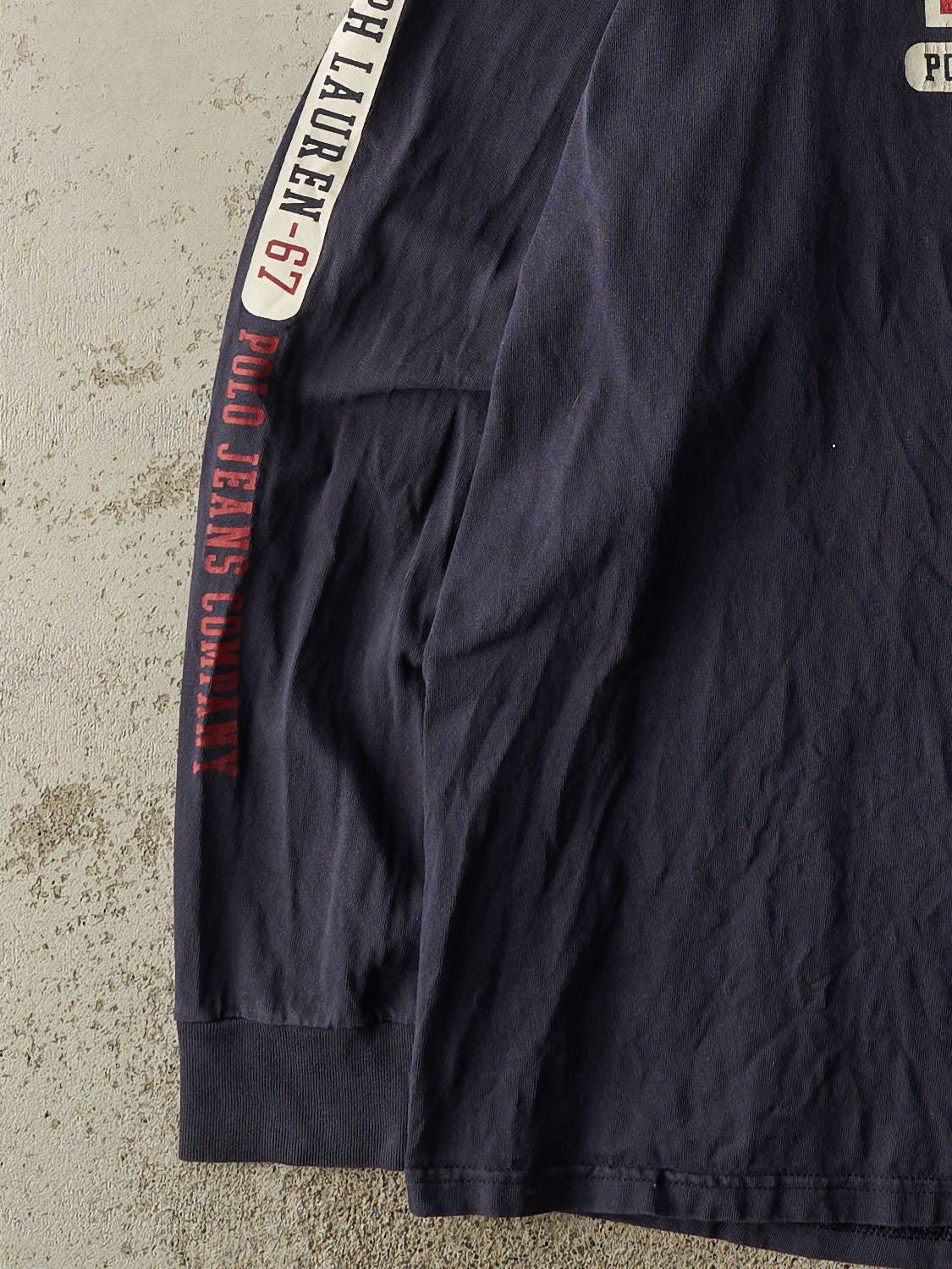 Vintage Y2K Navy Blue Polo Jeans Long Sleeve (XL/XXL)