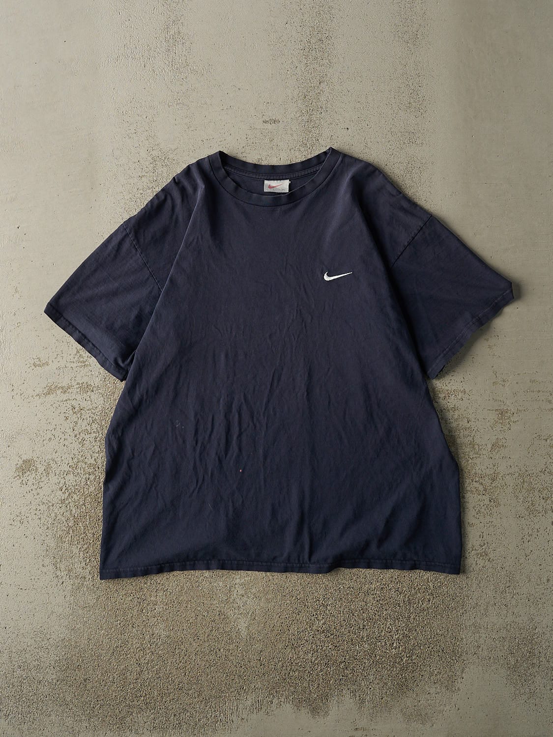 Vintage 90s Navy Blue Nike Embroidered Swoosh Tee (XL)