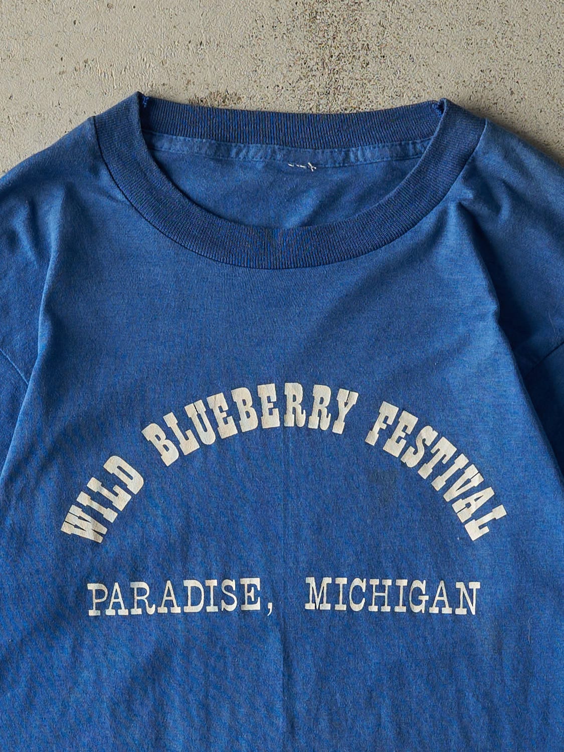 Vintage 80s Blue Wild Blueberry Festival Single Stitch Tee (XS/S)