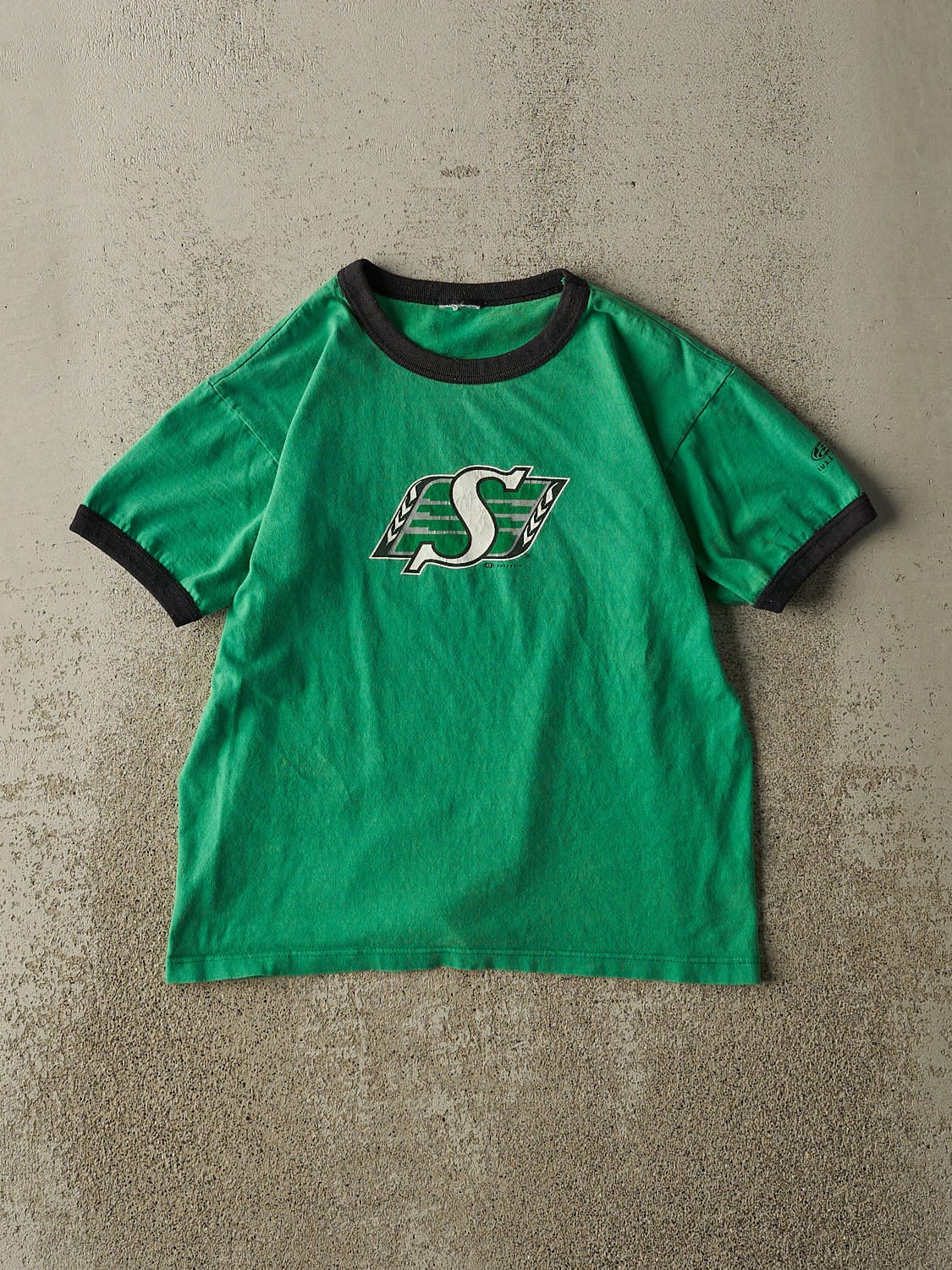 Vintage Y2K Green Saskatchewan Roughriders Ringer Tee (XS)