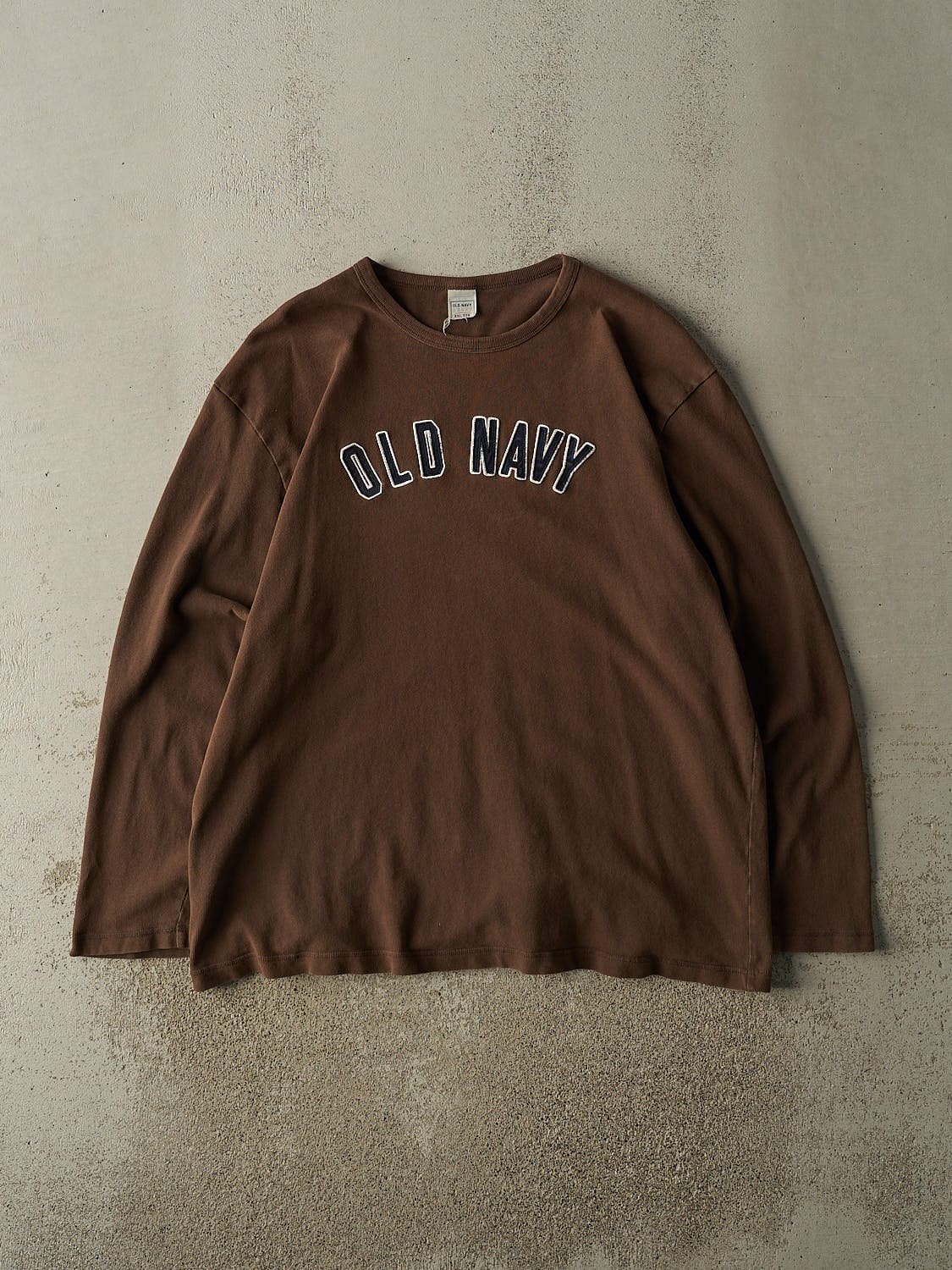 Vintage Y2K Brown Old Navy Embroidered Long Sleeve (XXL)